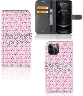 B2Ctelecom Bookcase Apple iPhone 12 Pro Max Hoesje Flowers Pink DTMP