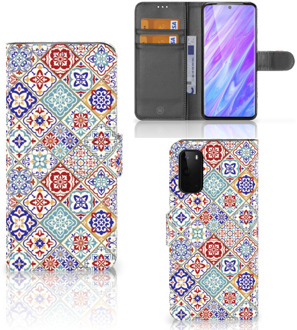 B2Ctelecom Bookcase Bookcover Samsung Galaxy S20 Hoesje Tiles Color