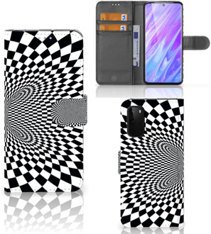 B2Ctelecom Bookcase Bookcover Samsung Galaxy S20 Hoesje Zwart-Wit Design Illusie