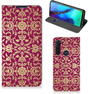 B2Ctelecom Bookcase Cadeautips Motorola Moto G Pro Telefoonhoesje met foto Barok Pink