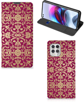 B2Ctelecom Bookcase Cadeautips Motorola Moto G100 Telefoonhoesje met foto Barok Pink