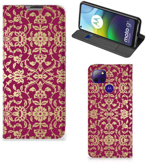 B2Ctelecom Bookcase Cadeautips Motorola Moto G9 Power Telefoonhoesje met foto Barok Pink