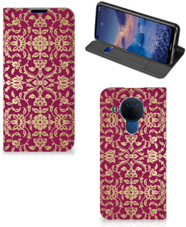 B2Ctelecom Bookcase Cadeautips Nokia 5.4 Telefoonhoesje met foto Barok Pink