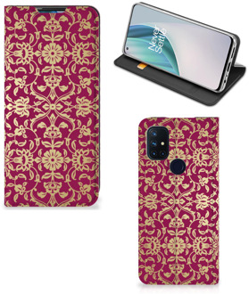 B2Ctelecom Bookcase Cadeautips OnePlus Nord N10 5G Telefoonhoesje met foto Barok Pink