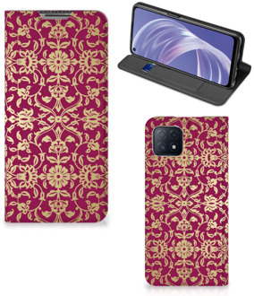 B2Ctelecom Bookcase Cadeautips OPPO A73 5G Telefoonhoesje met foto Barok Pink