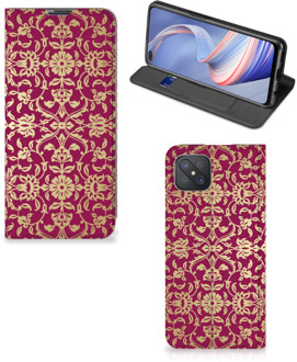 B2Ctelecom Bookcase Cadeautips OPPO Reno4 Z 5G Telefoonhoesje met foto Barok Pink