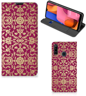 B2Ctelecom Bookcase Cadeautips Samsung Galaxy A20s Telefoonhoesje met foto Barok Pink