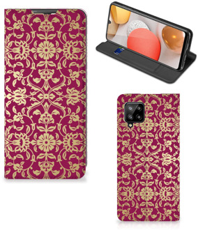 B2Ctelecom Bookcase Cadeautips Samsung Galaxy A42 Telefoonhoesje met foto Barok Pink