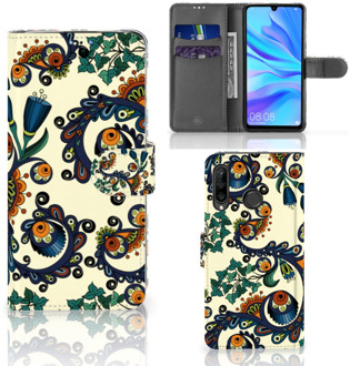 B2Ctelecom Bookcase Hoesje Huawei P30 Lite Design Barok Flower