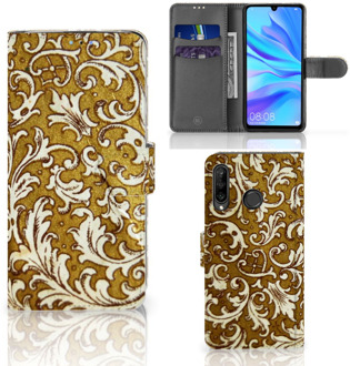 B2Ctelecom Bookcase Hoesje Huawei P30 Lite Design Barok Goud