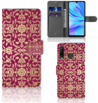 B2Ctelecom Bookcase Hoesje Huawei P30 Lite Design Barok Pink