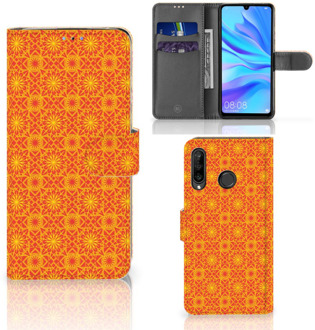 B2Ctelecom Bookcase Hoesje Huawei P30 Lite Design Batik Orange