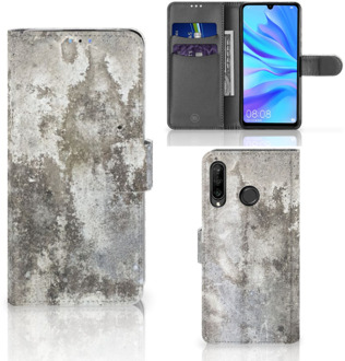 B2Ctelecom Bookcase Hoesje Huawei P30 Lite Design Beton