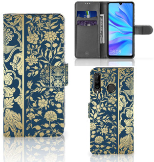 B2Ctelecom Bookcase Hoesje Huawei P30 Lite Golden Flowers