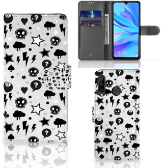 B2Ctelecom Bookcase Hoesje Huawei P30 Lite Silver Punk