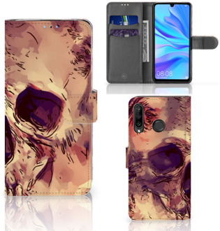 B2Ctelecom Bookcase Hoesje Huawei P30 Lite Skullhead