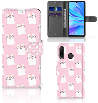 B2Ctelecom Bookcase Hoesje Huawei P30 Lite Sleeping Cats