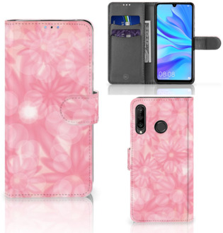 B2Ctelecom Bookcase Hoesje Huawei P30 Lite Spring Flowers