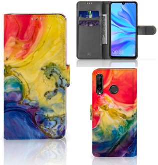 B2Ctelecom Bookcase Hoesje Huawei P30 Lite Watercolor Dark