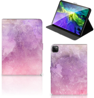 B2Ctelecom Bookcase Hoesje iPad Pro 11 (2020) Tablet Hoes met Magneetsluiting Pink Purple Paint