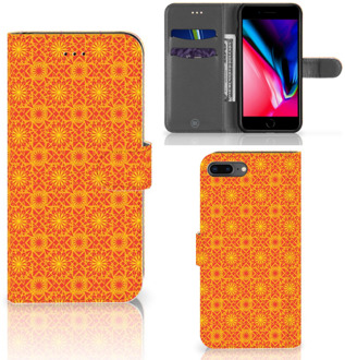 B2Ctelecom Bookcase Hoesje iPhone 7 Plus | 8 Plus Batik Orange