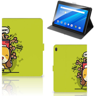 B2Ctelecom Bookcase Hoesje Lenovo Tab E10 Cover met Magneetsluiting Ontwerpen Doggy Biscuit