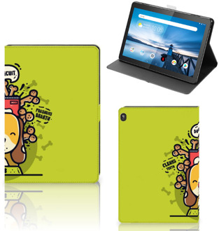 B2Ctelecom Bookcase Hoesje Lenovo Tablet M10 Cover met Magneetsluiting Ontwerpen Doggy Biscuit