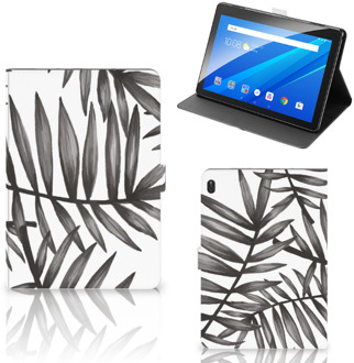 B2Ctelecom Bookcase Hoesje met foto Lenovo Tab E10 Cover met Standaard Leaves Grey