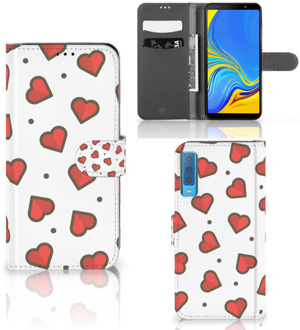 B2Ctelecom Bookcase Hoesje Samsung A7 (2018) Design Hearts