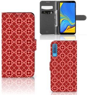 B2Ctelecom Bookcase Hoesje Samsung Galaxy A7 (2018) Batik Red