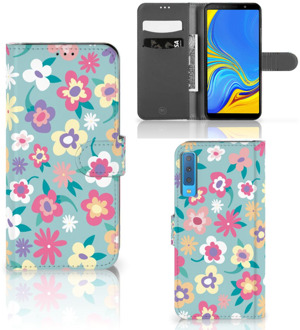 B2Ctelecom Bookcase Hoesje Samsung Galaxy A7 (2018) Design Flower Power