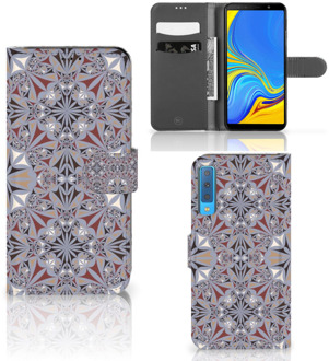 B2Ctelecom Bookcase Hoesje Samsung Galaxy A7 (2018) Design Flower Tiles