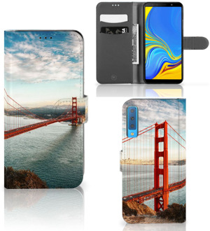 B2Ctelecom Bookcase Hoesje Samsung Galaxy A7 (2018) Design Golden Gate Bridge