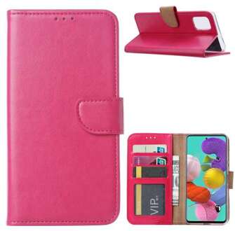 B2Ctelecom Bookcase Hoesje Samsung Galaxy A71 Roze met Pasjeshouder