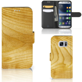 B2Ctelecom Bookcase Hoesje Samsung Galaxy S7 Licht Hout