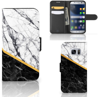 B2Ctelecom Bookcase Hoesje Samsung Galaxy S7 Marble White Black