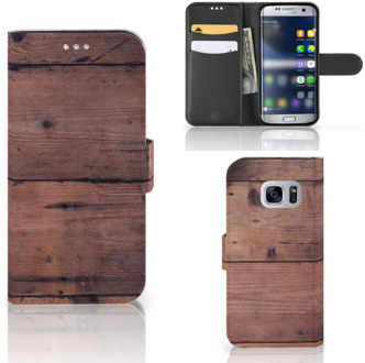 B2Ctelecom Bookcase Hoesje Samsung Galaxy S7 Old Wood