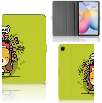 B2Ctelecom Bookcase Hoesje Samsung Galaxy Tab S6 Lite Cover met Magneetsluiting Ontwerpen Doggy Biscuit