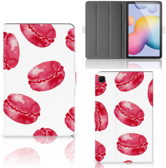 B2Ctelecom Bookcase Hoesje Samsung Galaxy Tab S6 Lite Tablet Hoes met Standaard Pink Macarons