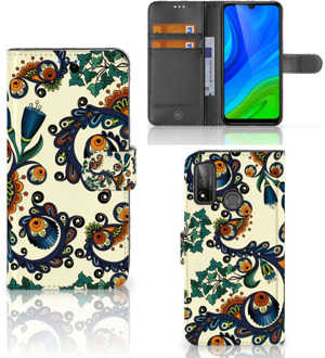 B2Ctelecom Bookcase Huawei P Smart 2020 Hoesje Barok Flower