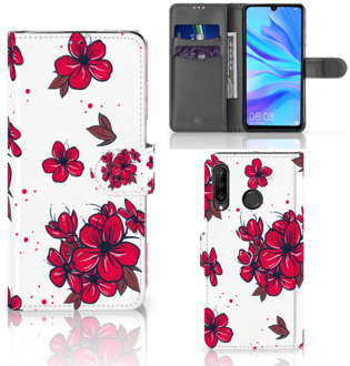 B2Ctelecom Bookcase Huawei P30 Lite Design Blossom Red