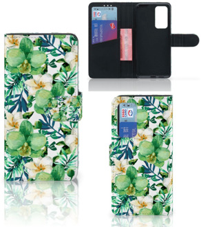 B2Ctelecom Bookcase Huawei P40 GSM Hoesje Orchidee Groen