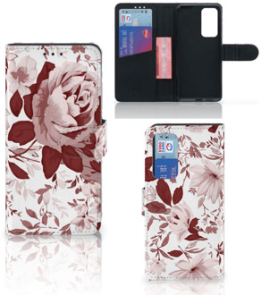 B2Ctelecom Bookcase Huawei P40 GSM Hoesje Watercolor Flowers