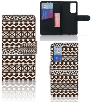 B2Ctelecom Bookcase Huawei P40 Hoesje Aztec Brown