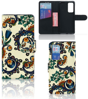 B2Ctelecom Bookcase Huawei P40 Hoesje Barok Flower