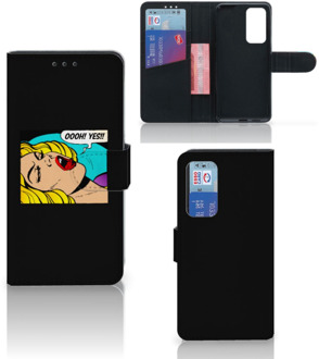 B2Ctelecom Bookcase Huawei P40 Hoesje Popart Oh Yes