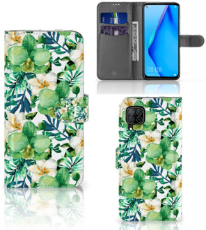 B2Ctelecom Bookcase Huawei P40 Lite GSM Hoesje Orchidee Groen