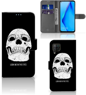 B2Ctelecom Bookcase Huawei P40 Lite GSM Hoesje Skull Eyes