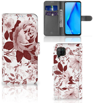 B2Ctelecom Bookcase Huawei P40 Lite GSM Hoesje Watercolor Flowers