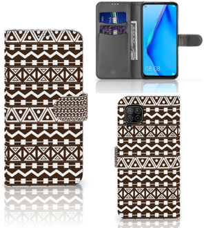 B2Ctelecom Bookcase Huawei P40 Lite Hoesje Aztec Brown